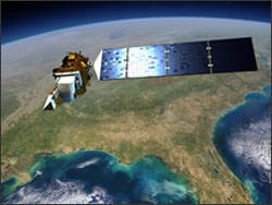 Landsat Data Continuity Mission (LDCM) satellite in orbit