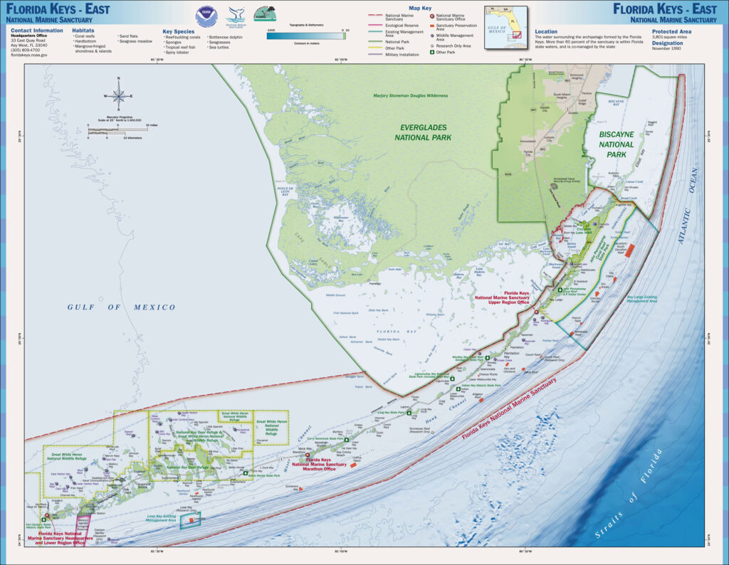 Carysfort Reef is located in the eastern portion of the Florida Keys National Marine Sanctuary, offshore of Key Largo. Credit: NOAA