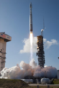 Picture of the launch of LDCM atop a United Launch Alliance Atlas V rocket