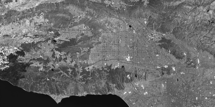 Near infrared view of Los Angeles from Landsat 8
