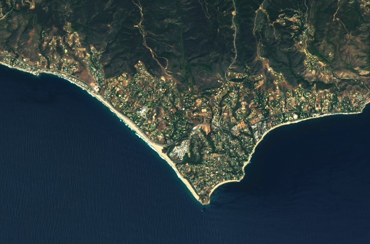 Sharpened Landsat 8 image of Malibu