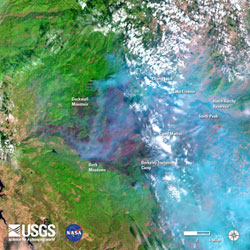 Landsat 8 image of Rim Fire