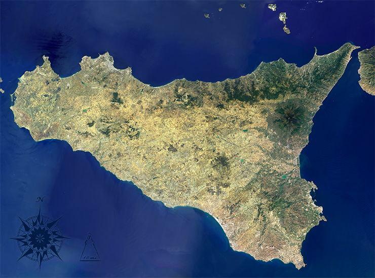 Sicily Landsat image 2013