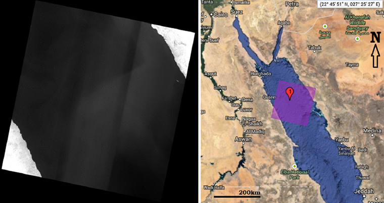 Red Sea Landsat image with Banding