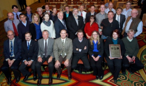 Landsat 8 team with award