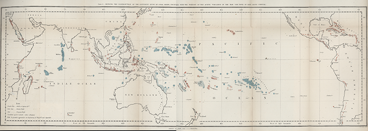 Darwin's map of coral reefs