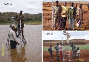 installing water gages in Kenya