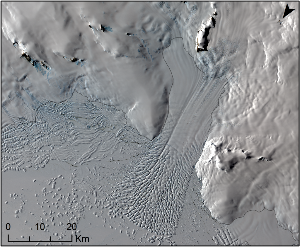 Landsat image of Land Glacier