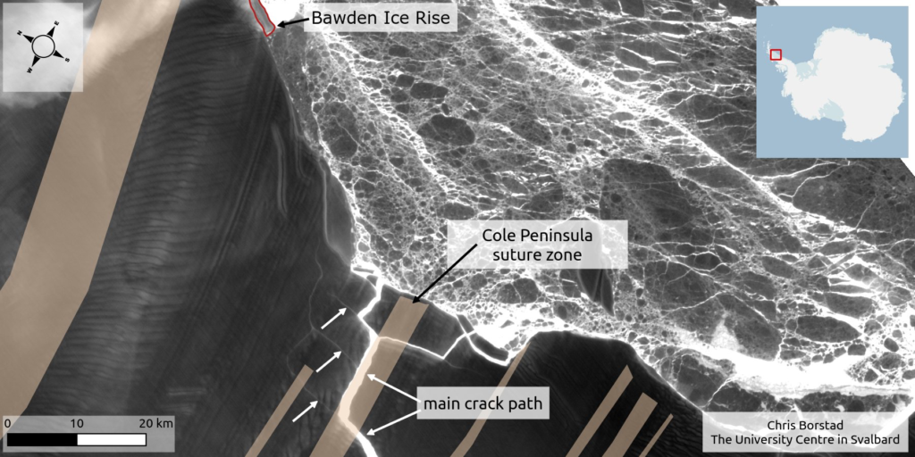 Landsat image of Larsen C ice shelf.