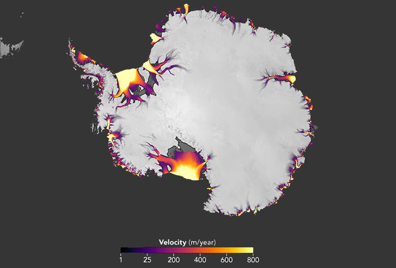 Antarctic ice flow map