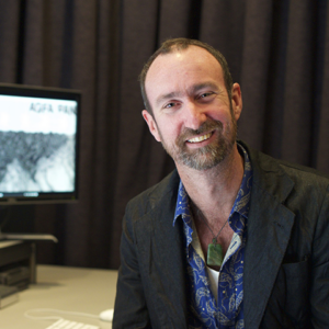 Artist Grayson Cooke in his studio. Photo credit: John Waddell, Southern Cross University