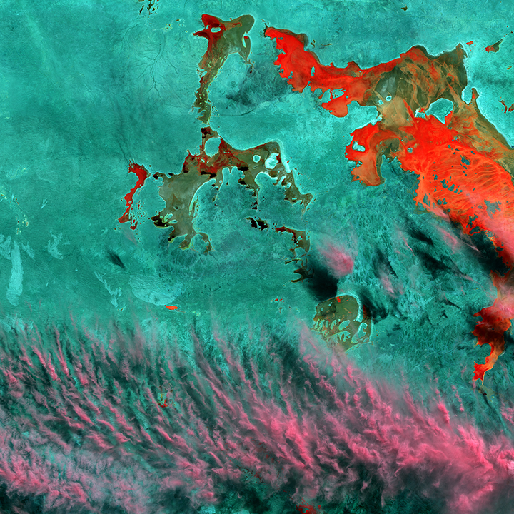 A Landsat image of Australia used in Cooke's “Open Air” project.