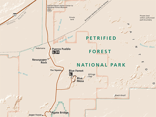 NPS map of Petrified Forest