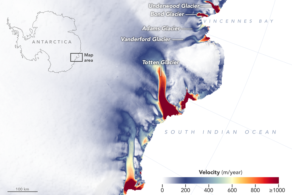 Antarctica velocity mapping