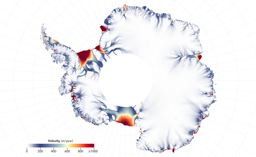 Landsat-based ice sheet movement map of Antarctica