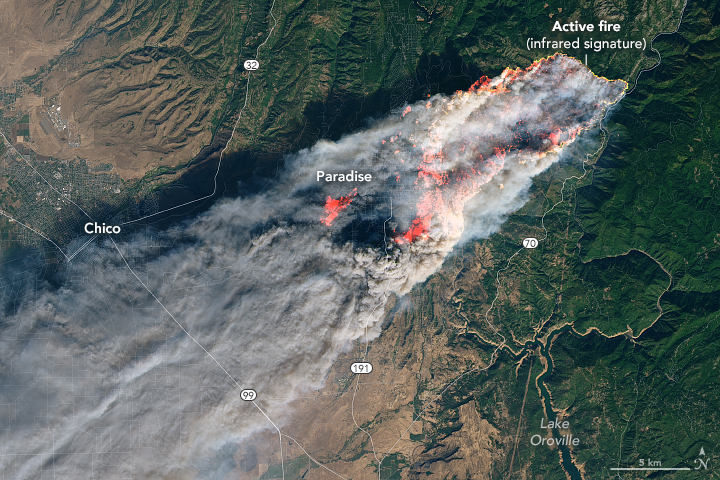 EO Landsat image of the Camp Fire