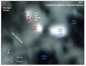 Landsat-8 nighttime thermal infrared image from April 2017