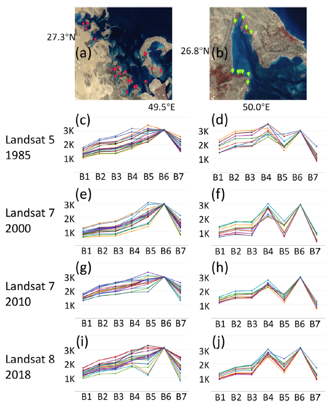 spectral signatures of two areas of the Saudi coast