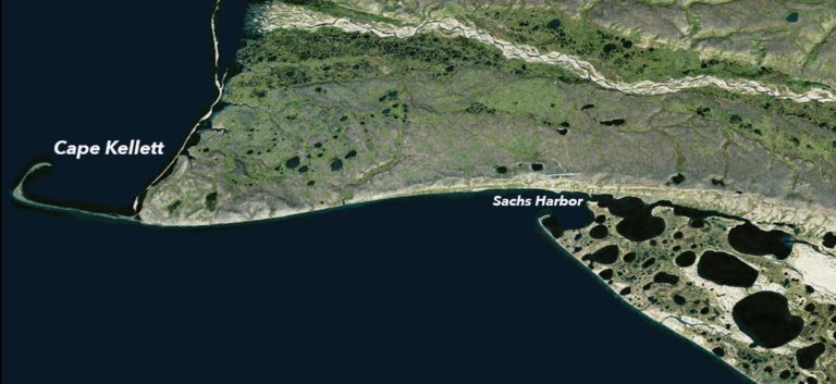 Alongshore extent of shoreline along southwest Banks Island, NWT, Canada