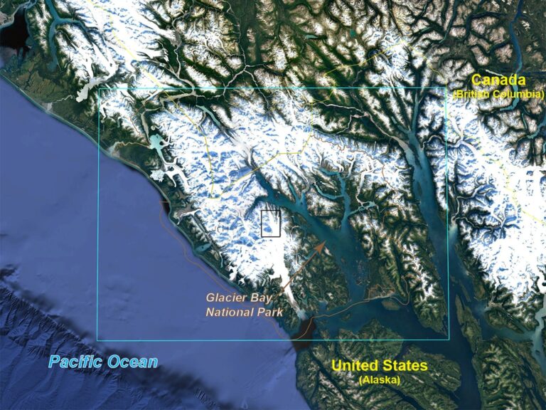 Location of Glacier Bay National Park.