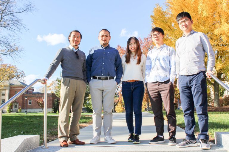 Zhe Zhu with graduate students