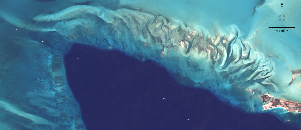 Landsat 8 image of Chub Cay in the Berry Islands
