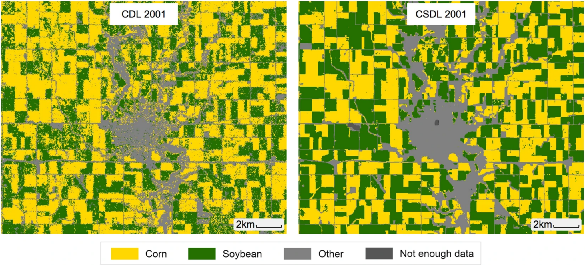 Corn and Soybean crops near Webster City, Iowa