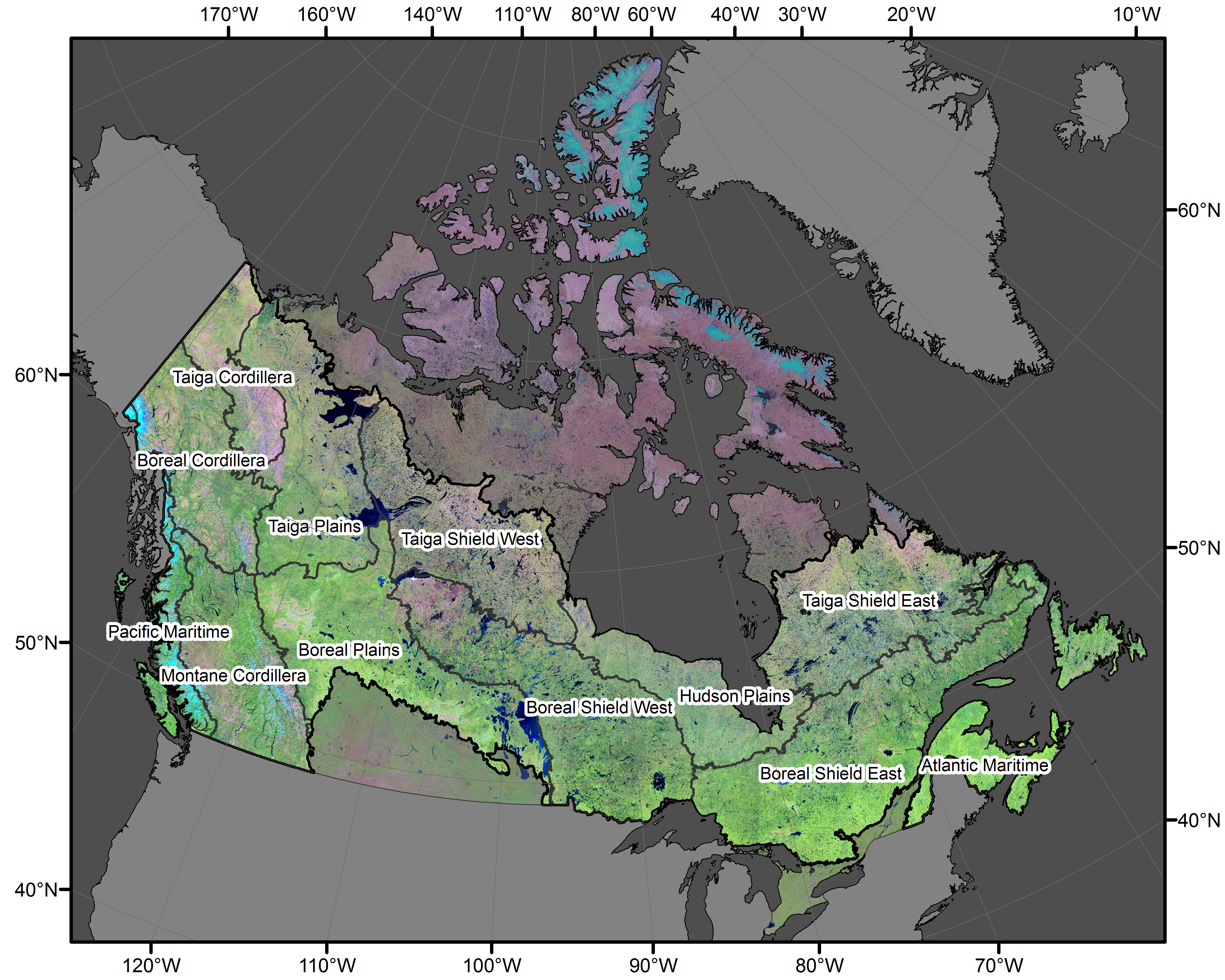 Forested ecozones of Canada