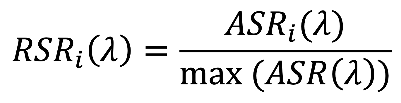 relative spectral responsivity equation