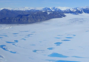 Meltwater on Antarctica's northern George IV Ice Shelf