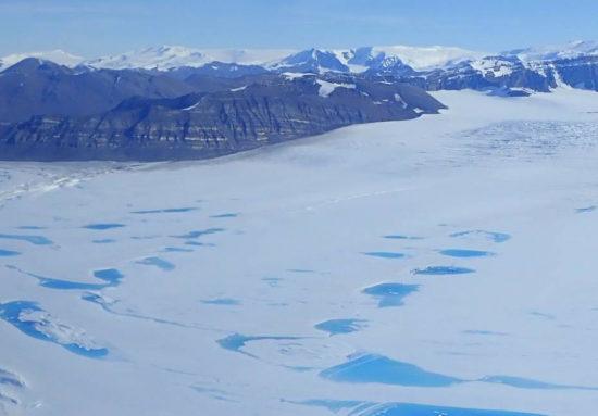 Meltwater on Antarctica's northern George IV Ice Shelf