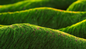 algae-covered beach