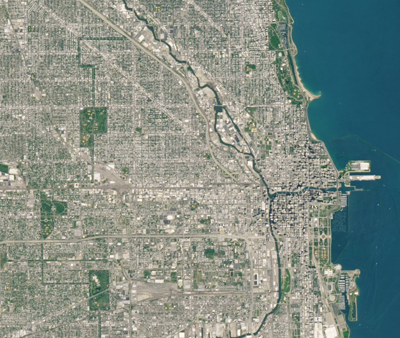 Landsat image of Chicago in 2019