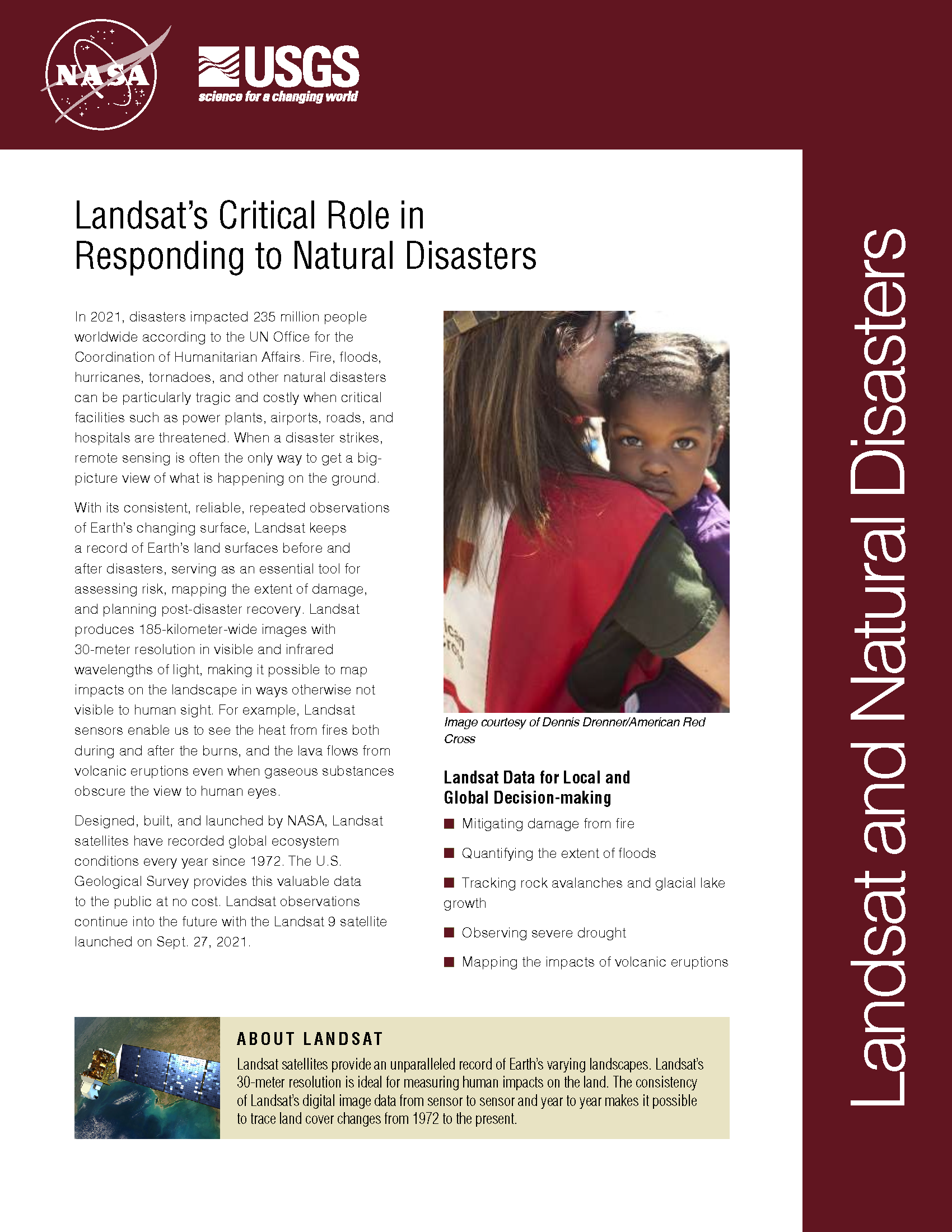 Landsat Factsheet Disasters front