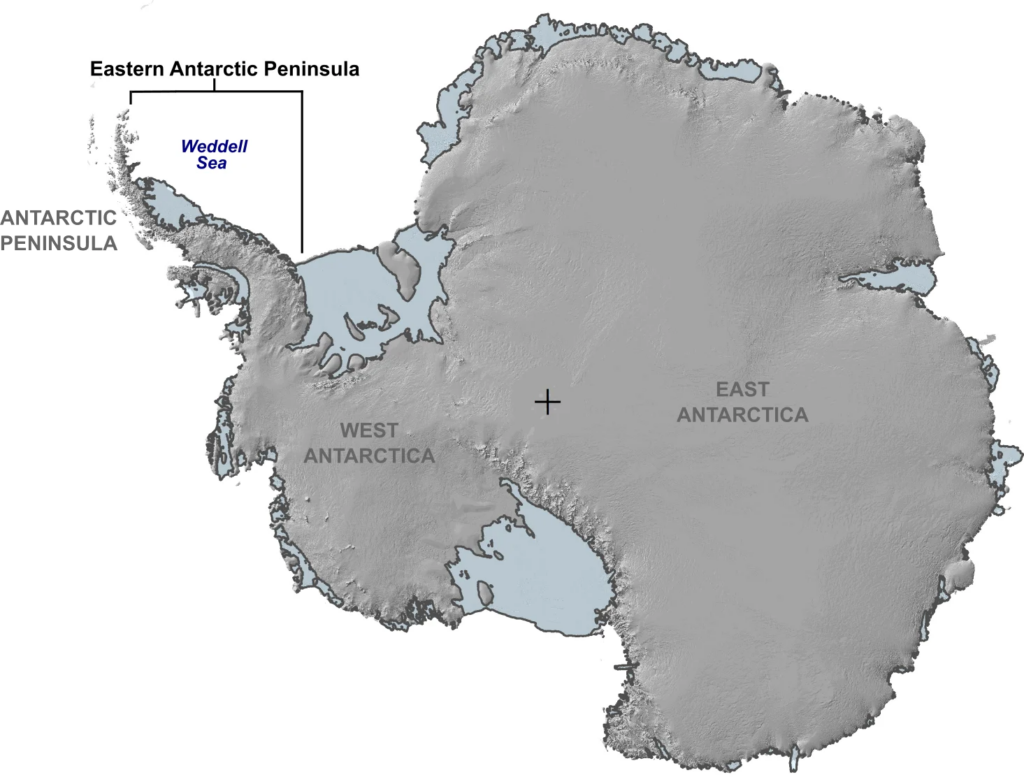 Location map of East Antarctic Peninsula