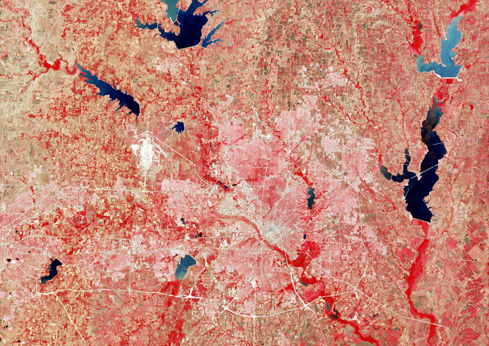 Landsat 1 image of Dallas, Texas.
