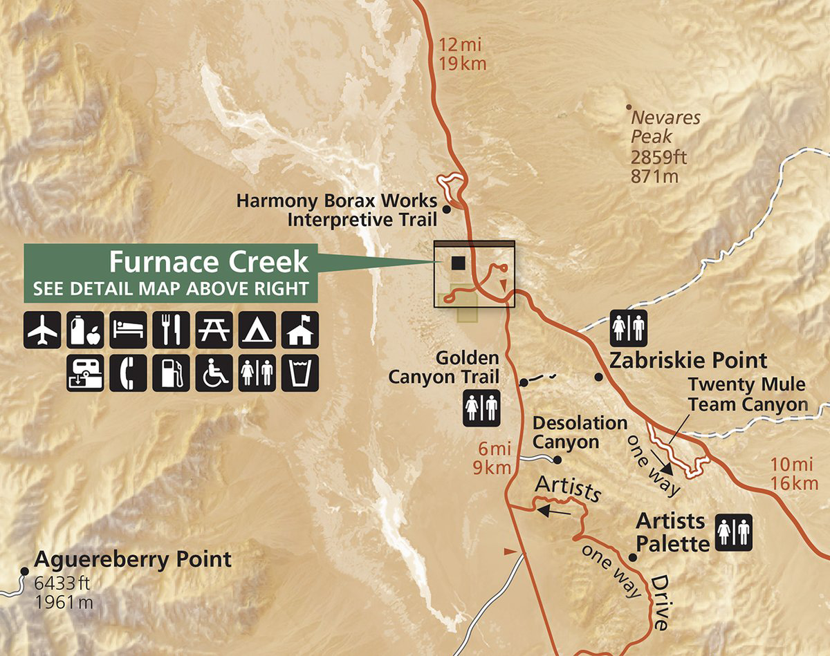 Map of Death Valley, created by NPS cartographer, Miles Barger
