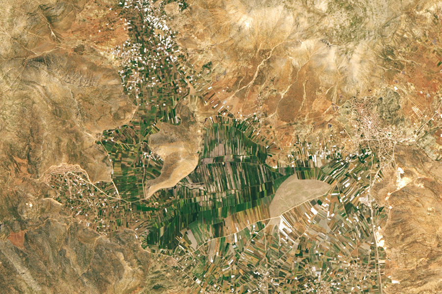 Landsat 8 graphic of agriculture in Turkey.