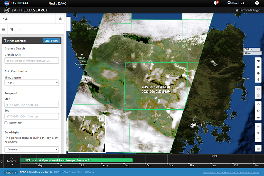 Thumbnail image of the NASA Earthdata Search web application