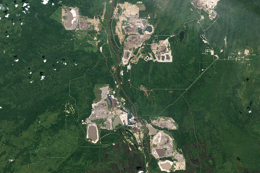 Landsat 8 image of Athabasca oil sands in Alberta, Canada
