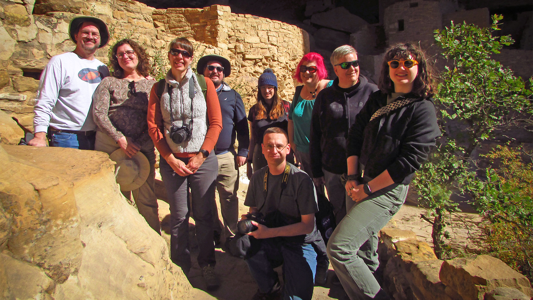 Photo of NASA outreach team at Cliff Palace, Mesa Verde National Park