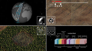 A quadrant graphic illustrating that Landsat Next will have better temporal, spectral, and spatial resolution.