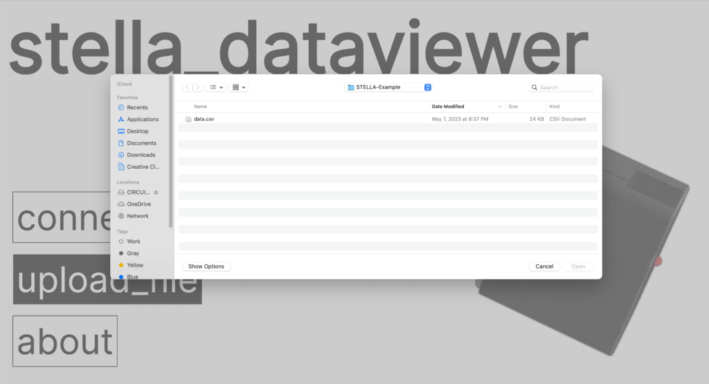 Dataviewer upload csv