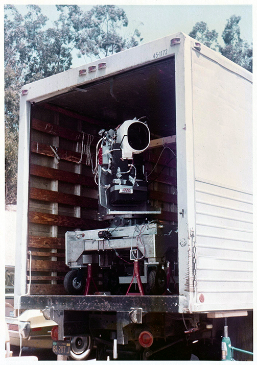 The Landsat 1 MSS engineering model on a truck.