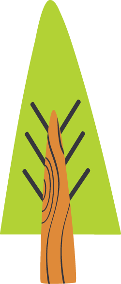 Cartoon-style green tree.