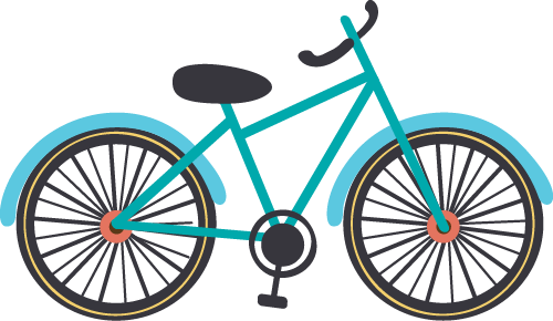 Cartoon-style blue bike