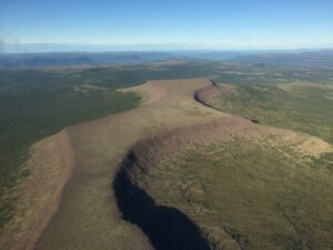 Aerial view of the Siberian Traps, a large region of volcanic rock. Image courtesy of Chris Neigh.